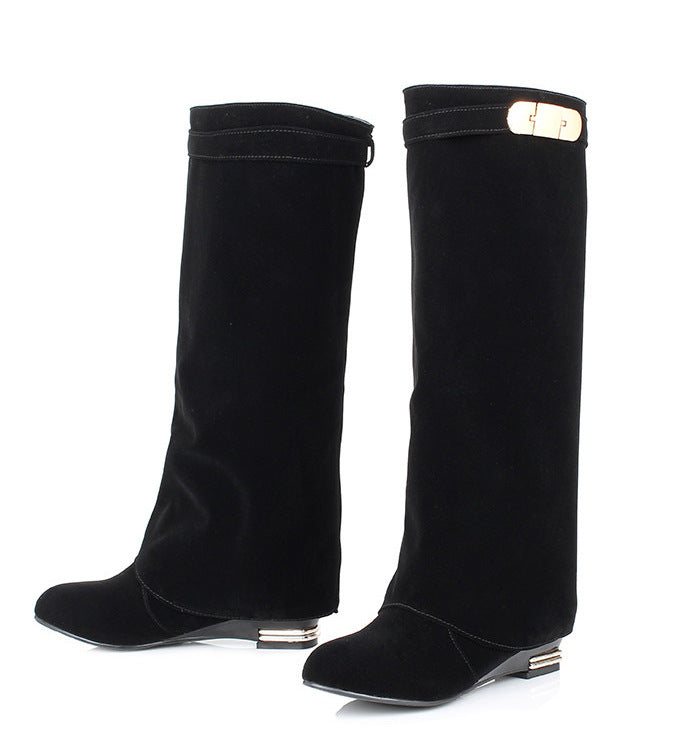 Flat Long Slimming Pants Boots
