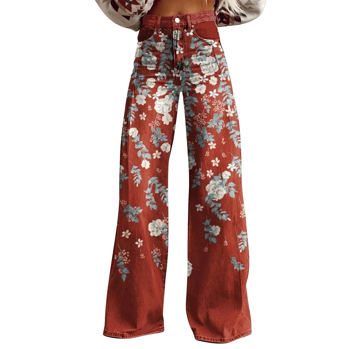 European And American Womens Flared Pure Cotton Jeans