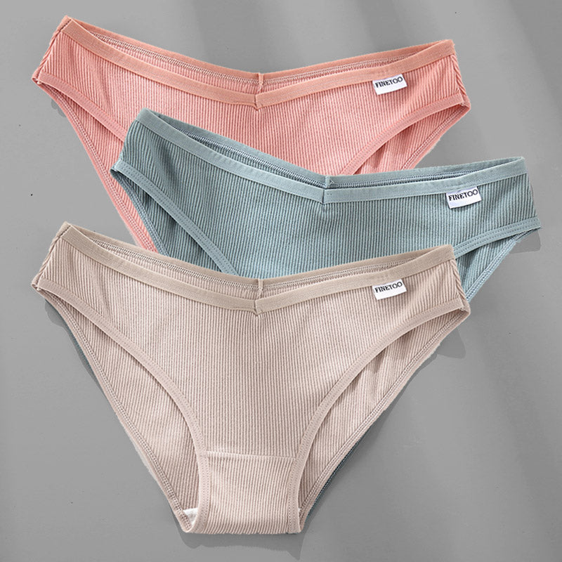 Cotton Panties Female Underwear Sexy Women Briefs  3PCS M-4XL