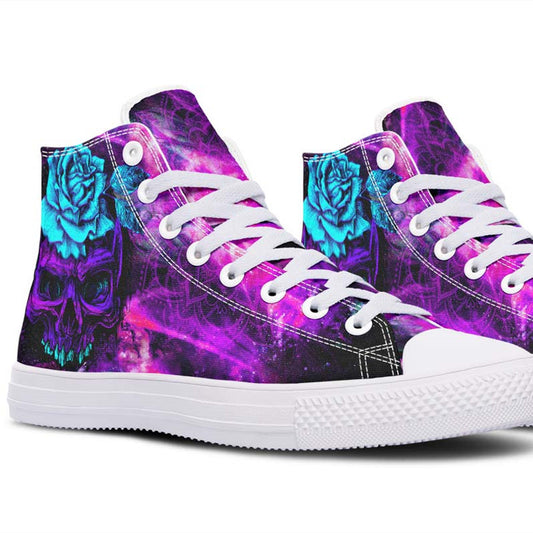 Men's And Women's Fashion Color Printing High-top Canvas Shoes