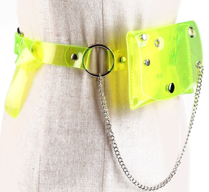 Transparent Laser Waist Bag Belt Women's Chain Mini Small Bag