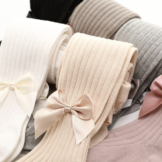 Baby tights with bow tie