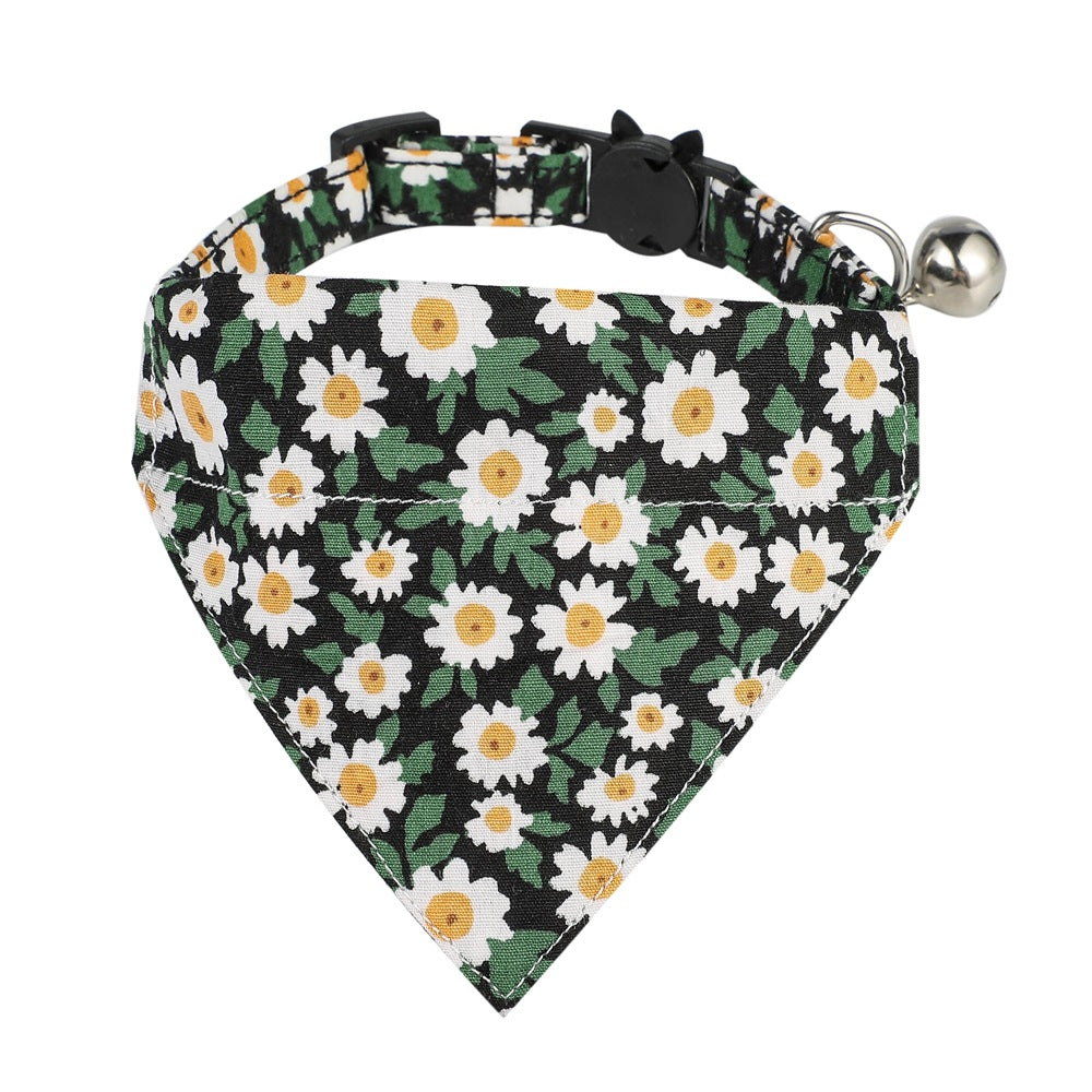 Cotton Small Floral Cat Collar Pet Bow