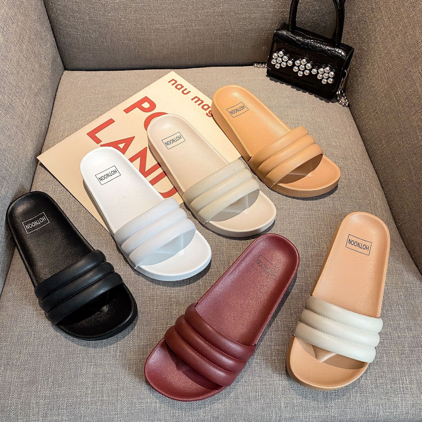 Women's Fashion Outer Wear One Word Slippers