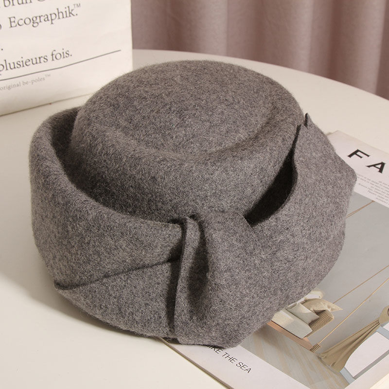 Wool Woolen Hat Fashion Bowknot Beret