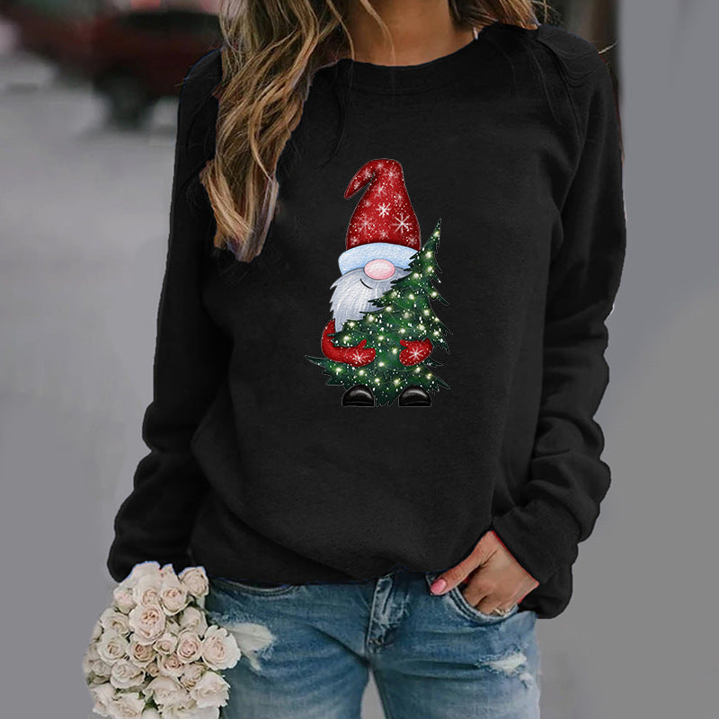Sød juletryk med krammende grafik, rundhalset pullover