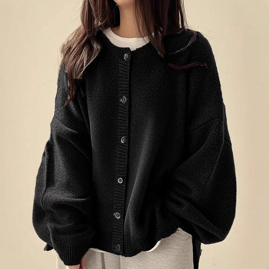 Vintage-button Sweater Cardigan Fashionable And Loose-fitting For Women