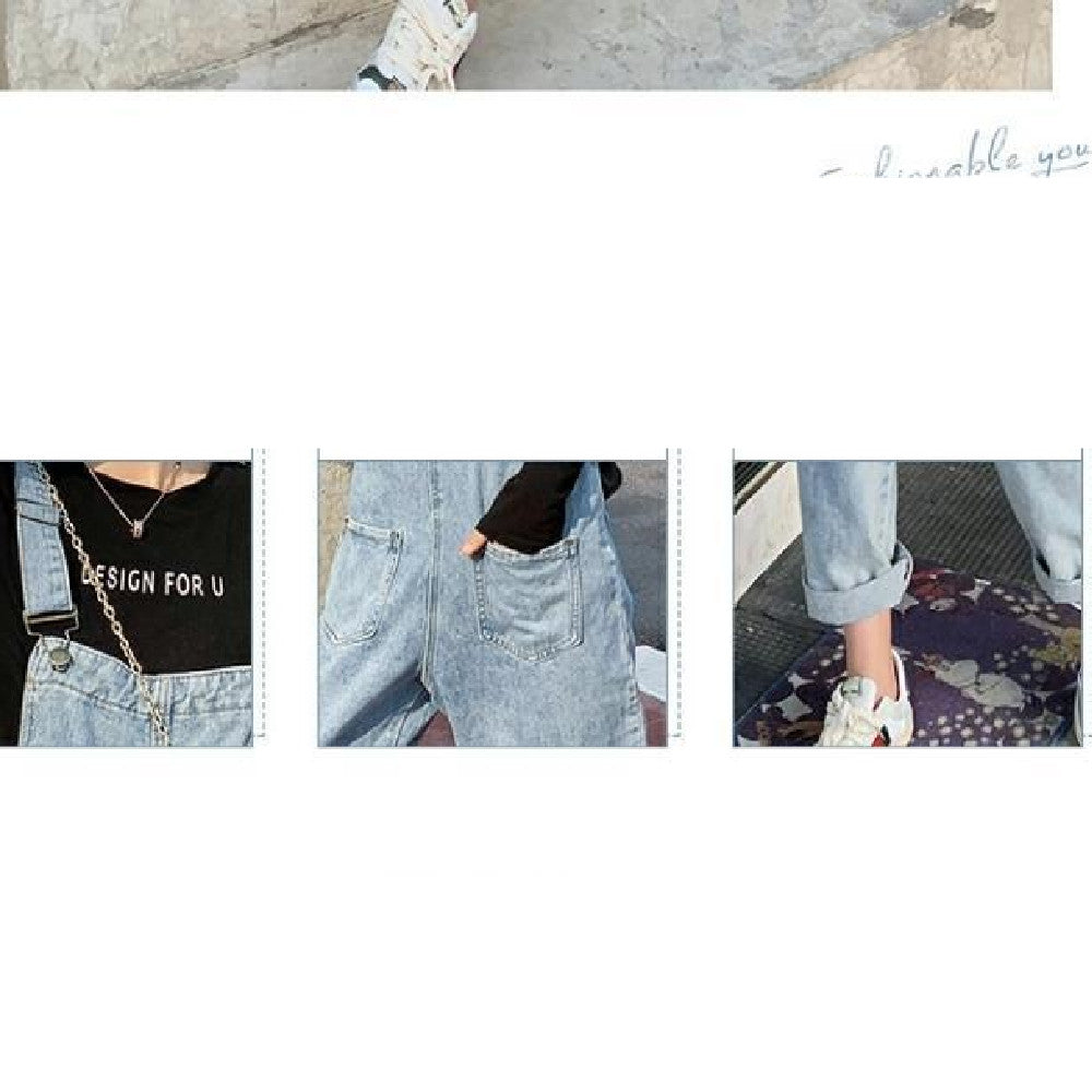 Small Women's Spring Summer Cropped Cowboy Siamese Pants