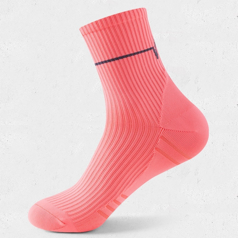 RUNYUBO Mid-Calf Bright-Colored ECG-Style Trendy Professional Running Socks