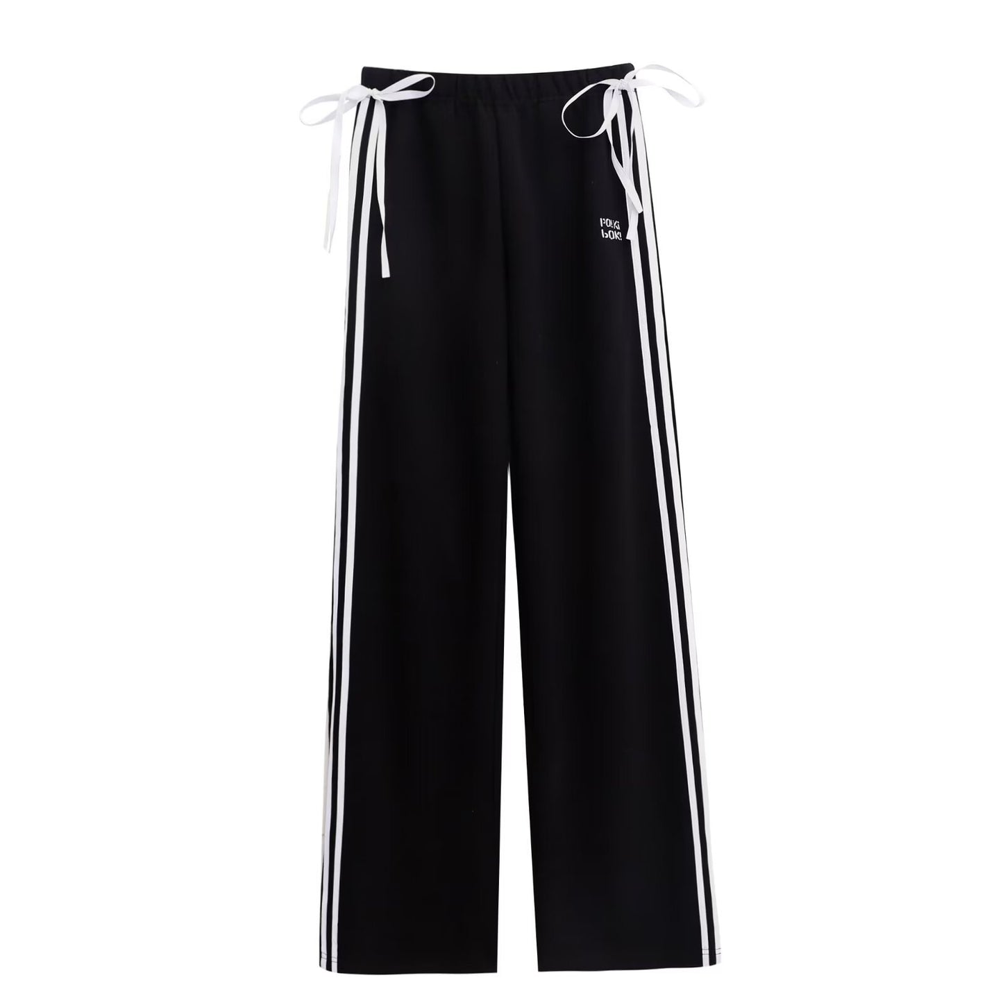 Bow Bandage Sweatpants Women's Straight Wide Leg Casual Sports Pants