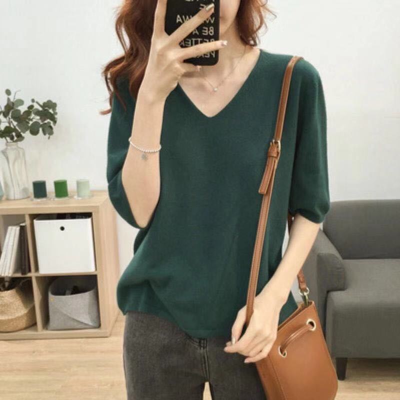 Loose Mori Girl Idle Style Drape Super Fairy Ice Silk Sweater