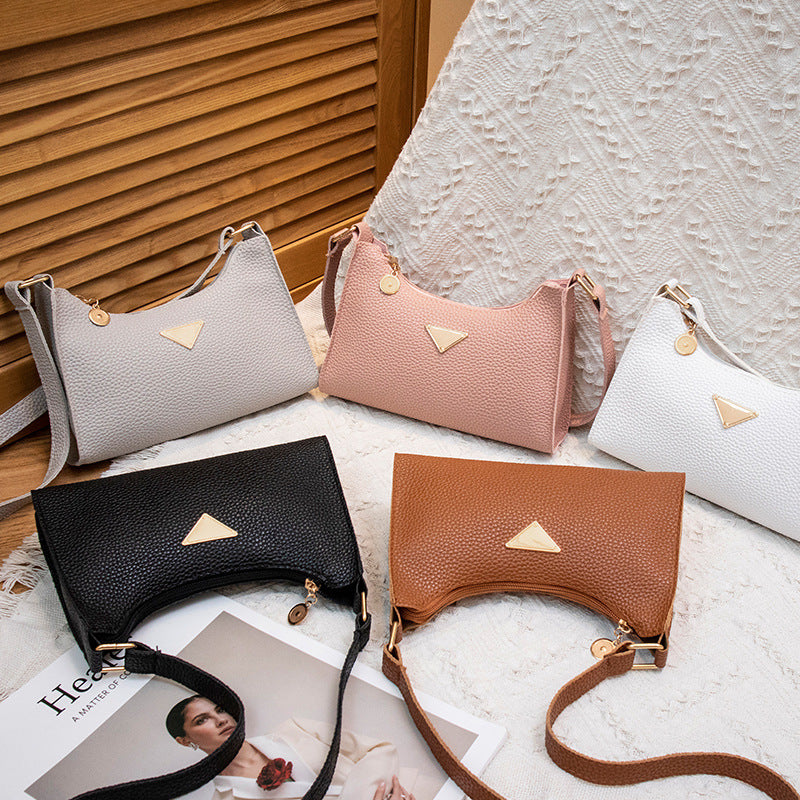 Women's Fashion All-match Lychee Pattern Shoulder Bag