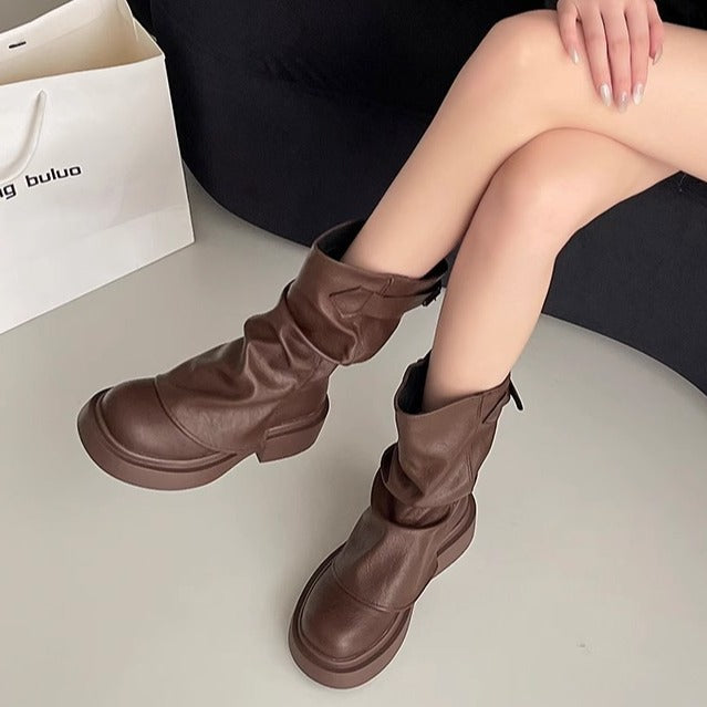 Fashionable All-matching Summer New Height Increasing Belt Buckle Boots