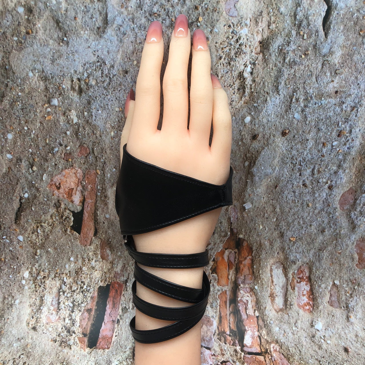 Women's Lace-up Punk Nightclub Hip Hop Performance Fingerless Gloves