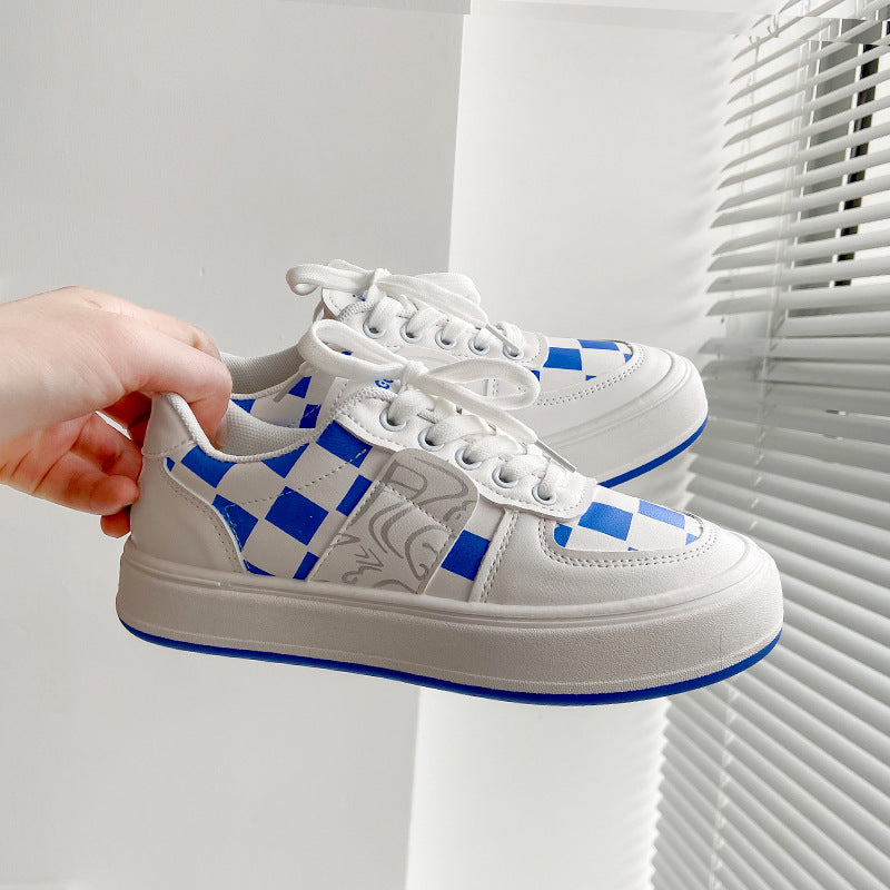 Retro Checkerboard High-top Platform Plaid Sneakers