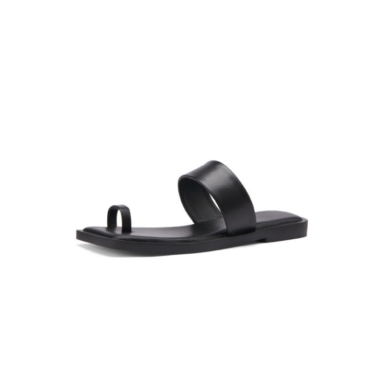 Solid Color Word With Simple Flat-bottomed Women's Sandals And Slippers
