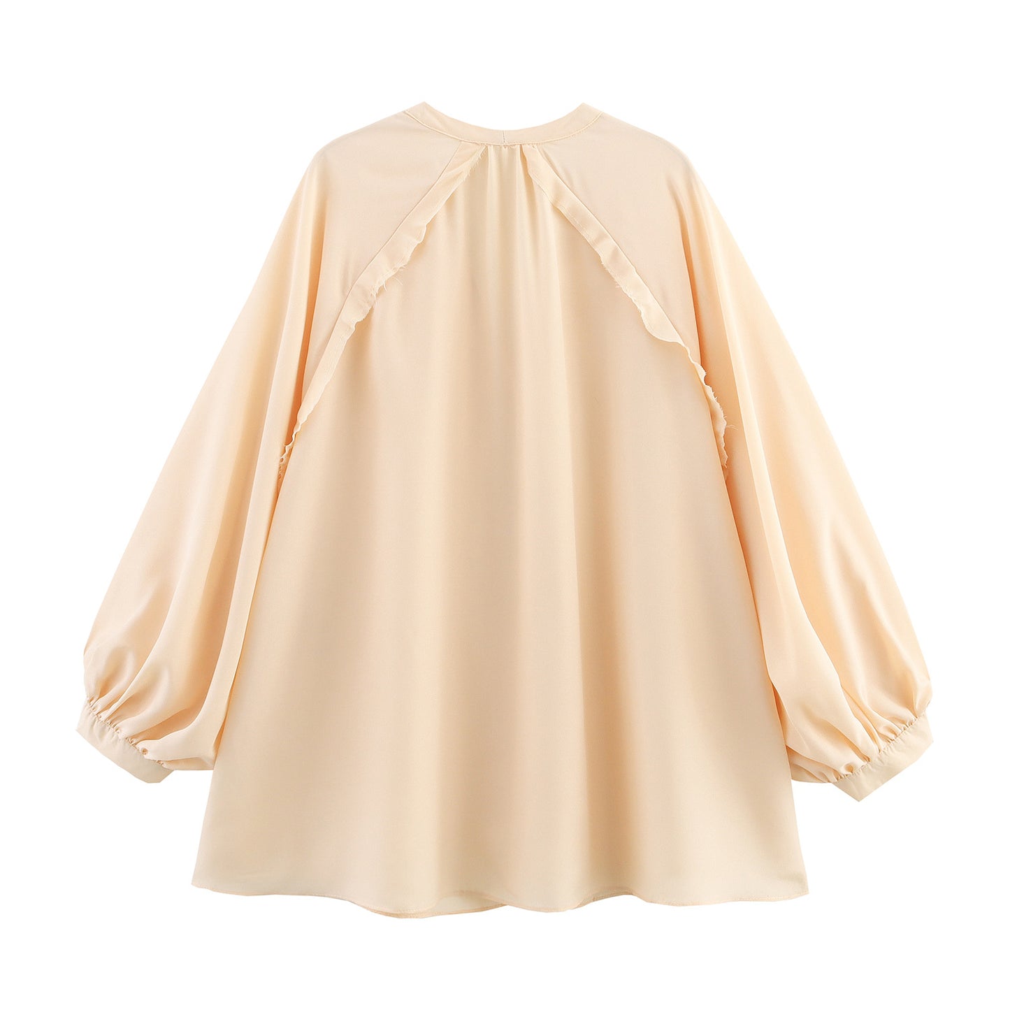 V-neck Loose Draping Long Sleeve Shirt