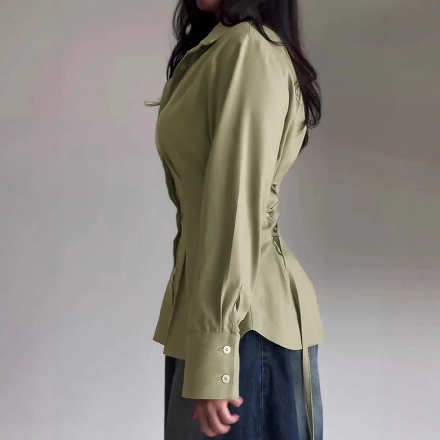 Womens Stylish Slightly Mature Long-Sleeve Top