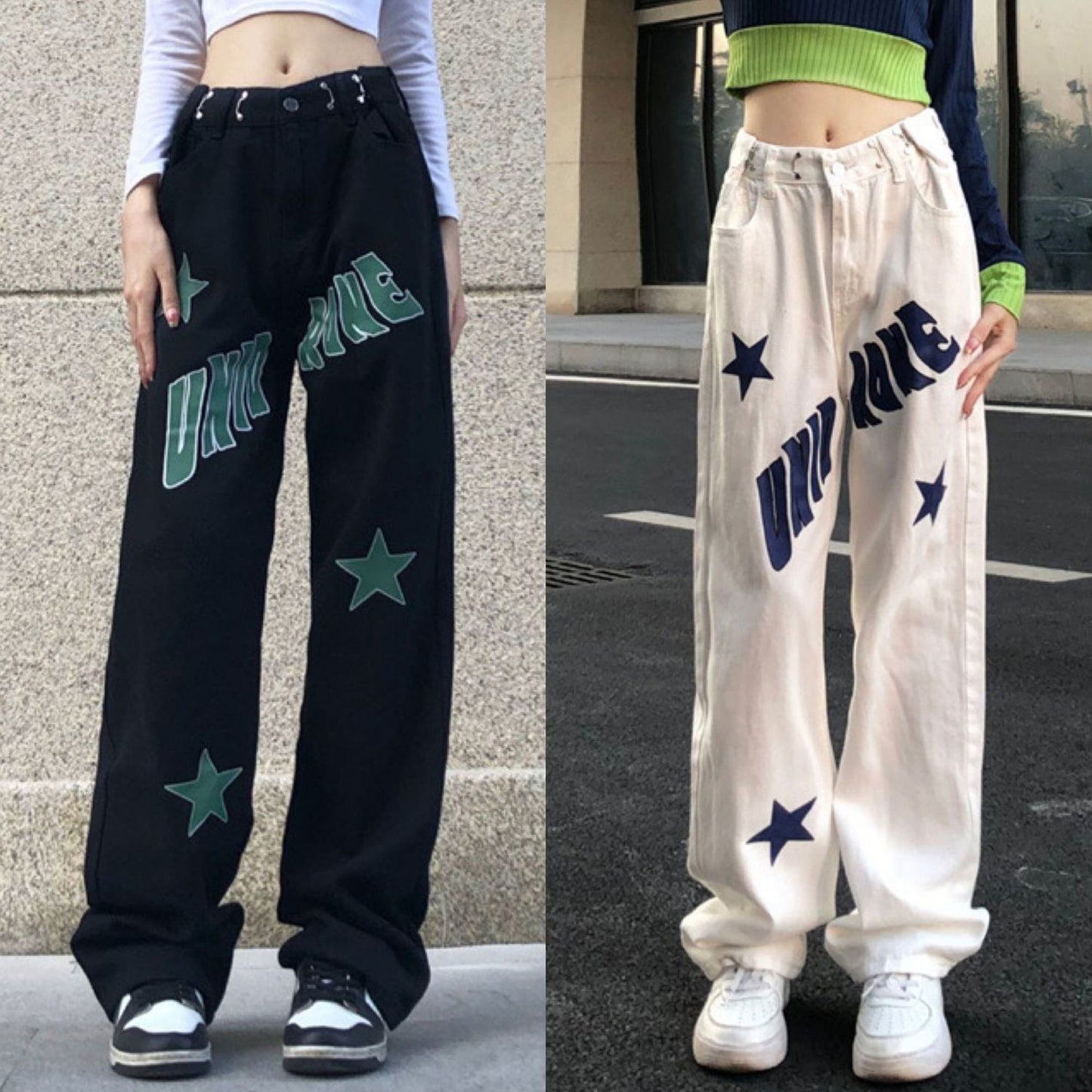 Women's Versatile High Waist Loose Casual Jeans