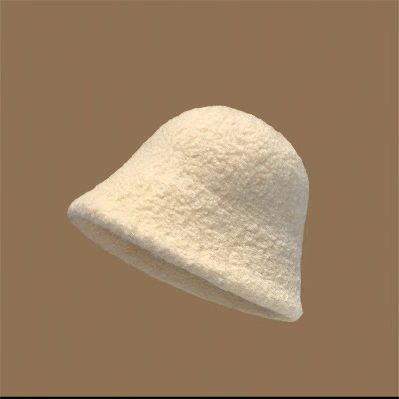 Face-flattering Solid-color Warm Bucket Hat