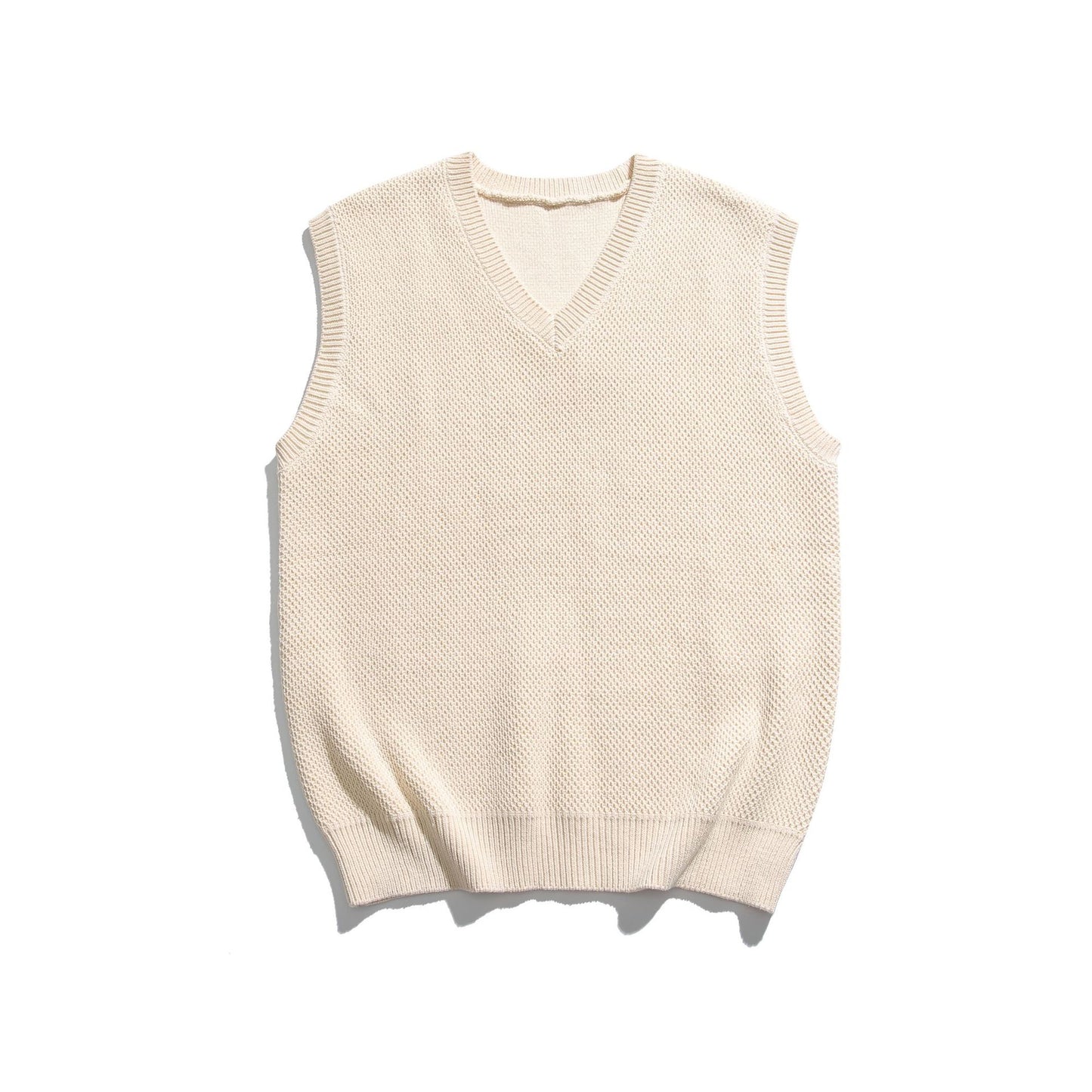 Solid Color Men's Sweater V-neck Knitted Vest