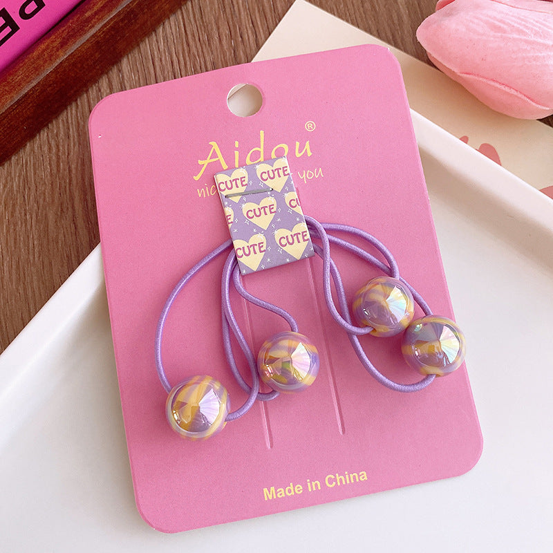 Colorful Round Beads Children's Hair String People Fish Beads