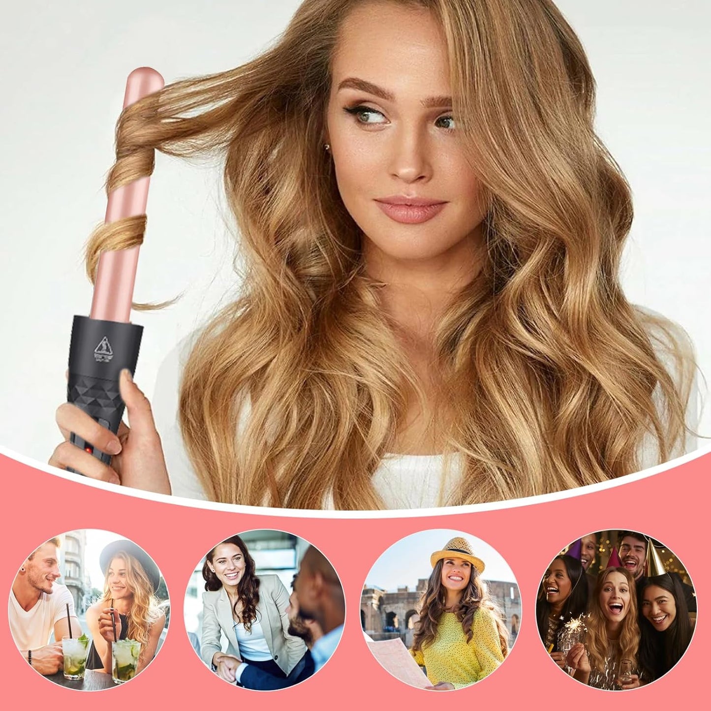 Rizador De Cabello, Rizador Profesional De Cabello De 9-32 Mm, Rizos Intercambiables Multifunción 5 En 1, Calentamiento Instantáneo Con Guante Protector Contra Para Cabello Largo Y Corto