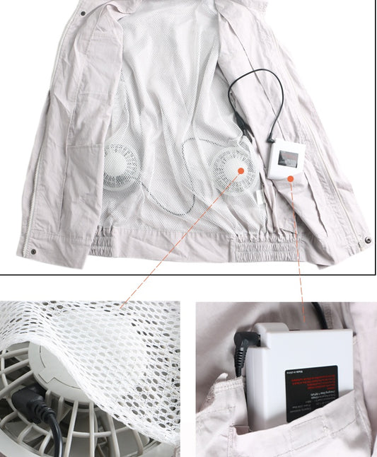 Summer refrigeration air conditioning service cooling fan clothes charging welder outdoor high temperature heatstroke site work clothes men and women