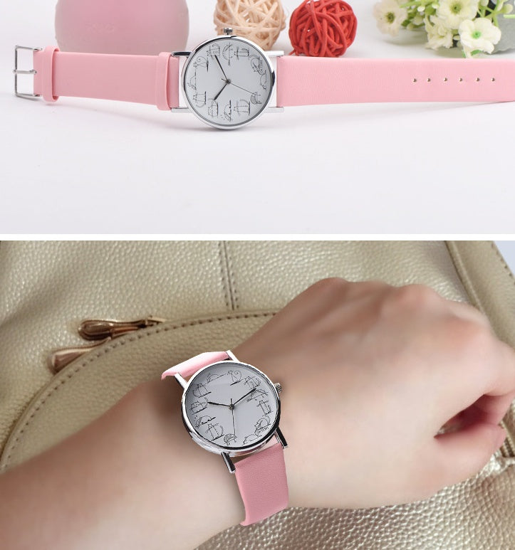 Lazy Cute Cat  Female  Child Student Watch