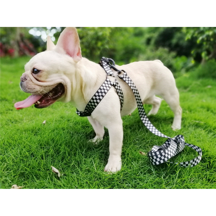 Plaid chest and back fast dog strap