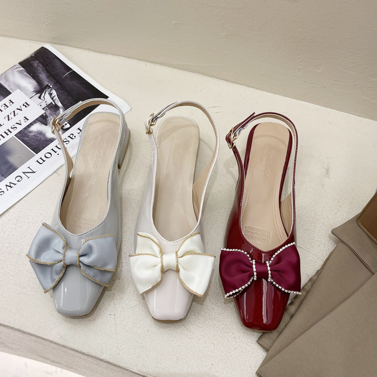 Baotou Sandals Women's Summer New Style Bow Knot Thick Heel Fashion Women's Shoes
