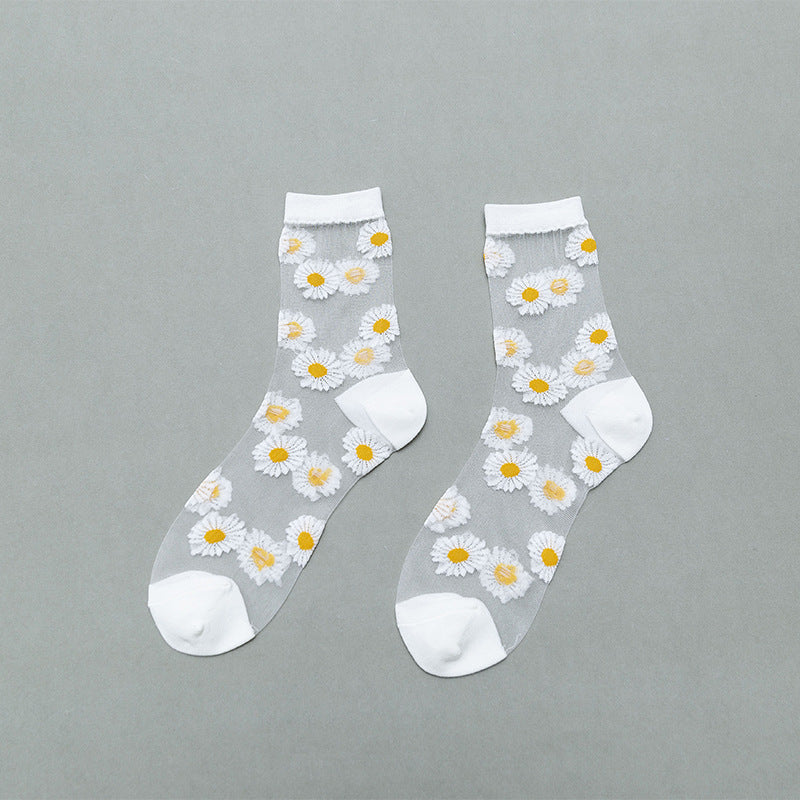 Little Daisy Glas Strømper til Kvinder Midt Tube