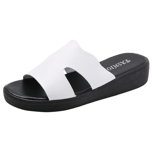Korean Student Flat-bottomed Fairy Style Platform Slippers