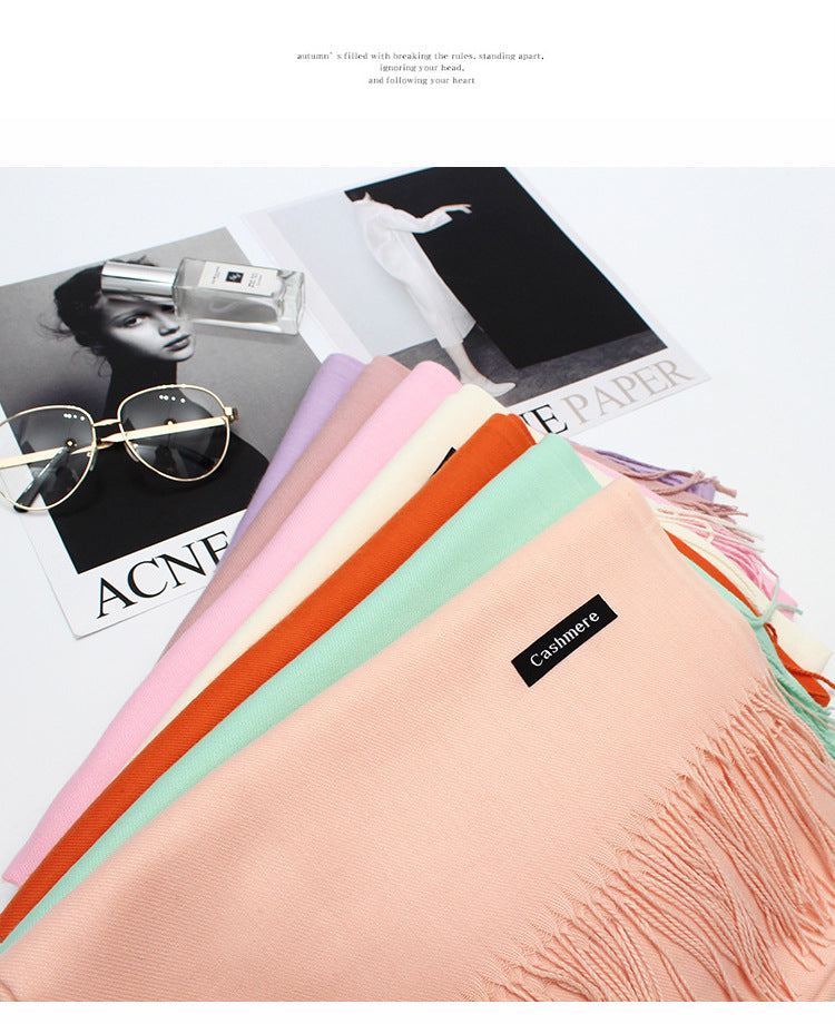 Cashmere scarf solid color