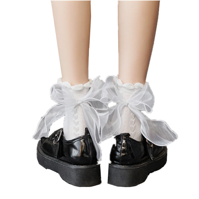 Women's Fashion Spring And Summer Bow Socks