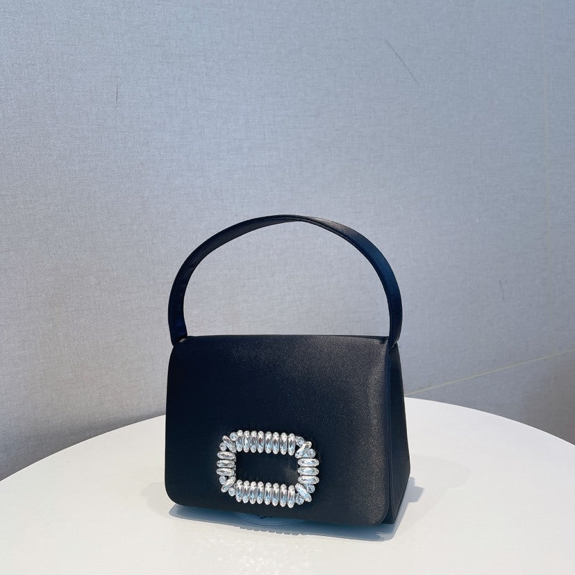Rhinestone Chain Nylon One-shoulder Hand Messenger Bag