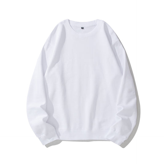 Heavyweight Round Neck Sweater Thickened Terry Solid Color Couple