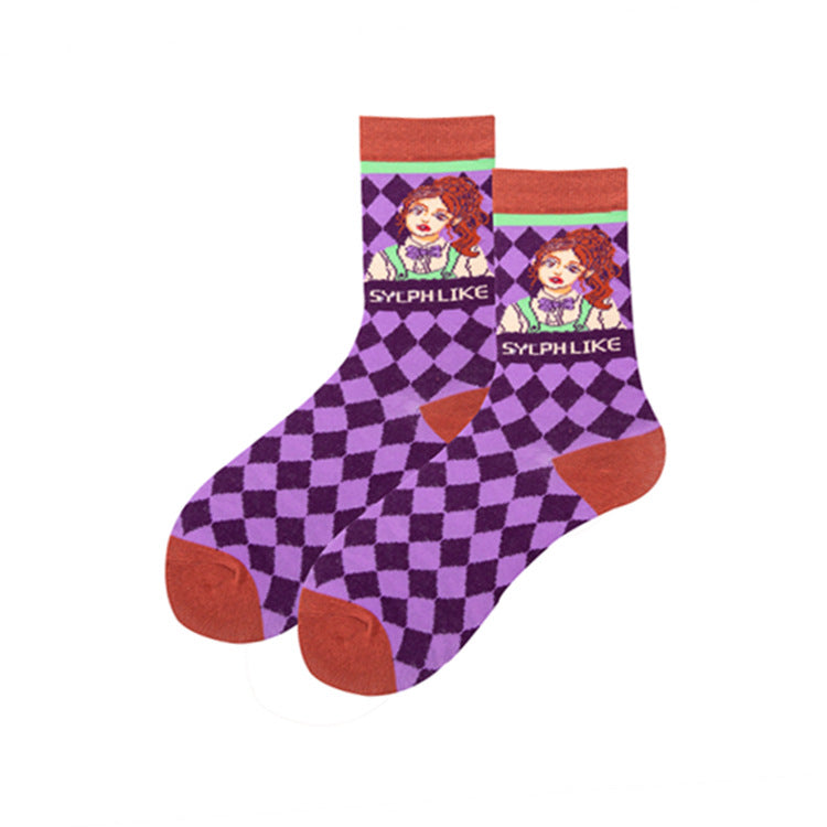 Personalized Tube Fashion Cute Illustration Pile Pile Of Socks