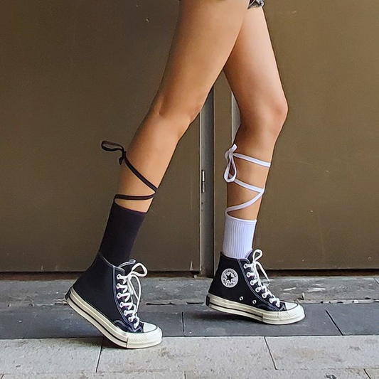 Cross - leg skinny leg stockings