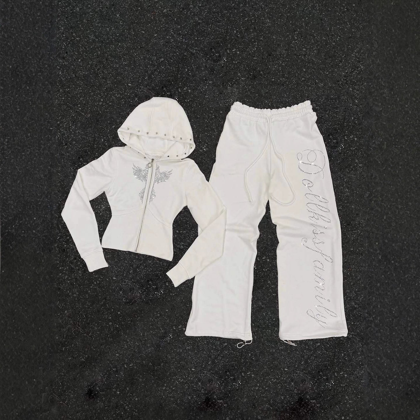 Y2K High-Street Trendy Rivet Straight Hoodie In Harajuku Style