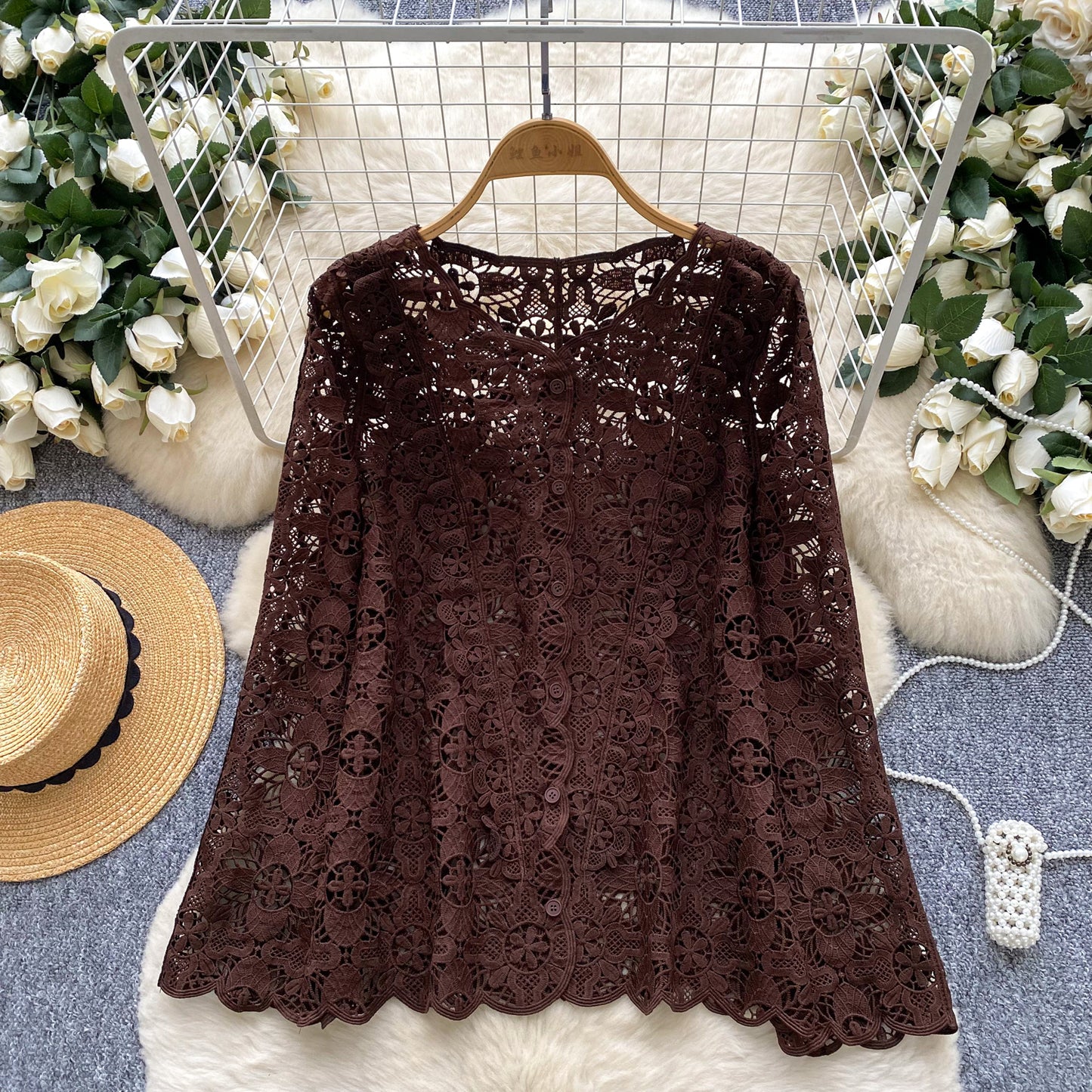 Women's Hollow Out Crochet Lace Top
