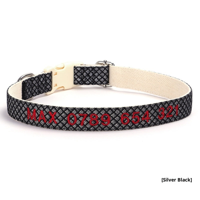 Embroidered Phone Number Anti Lost Pet Collar