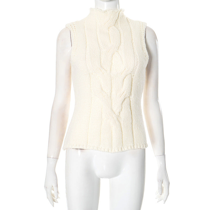 Texture Slim Fit Slimming Sleeveless Sweater Vest