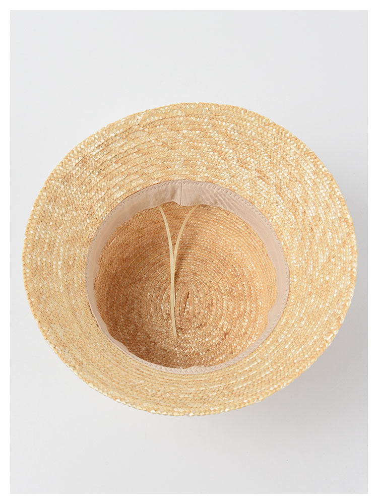 Fashion Flat Top Straw Bucket Hat Sunshade Sunshade