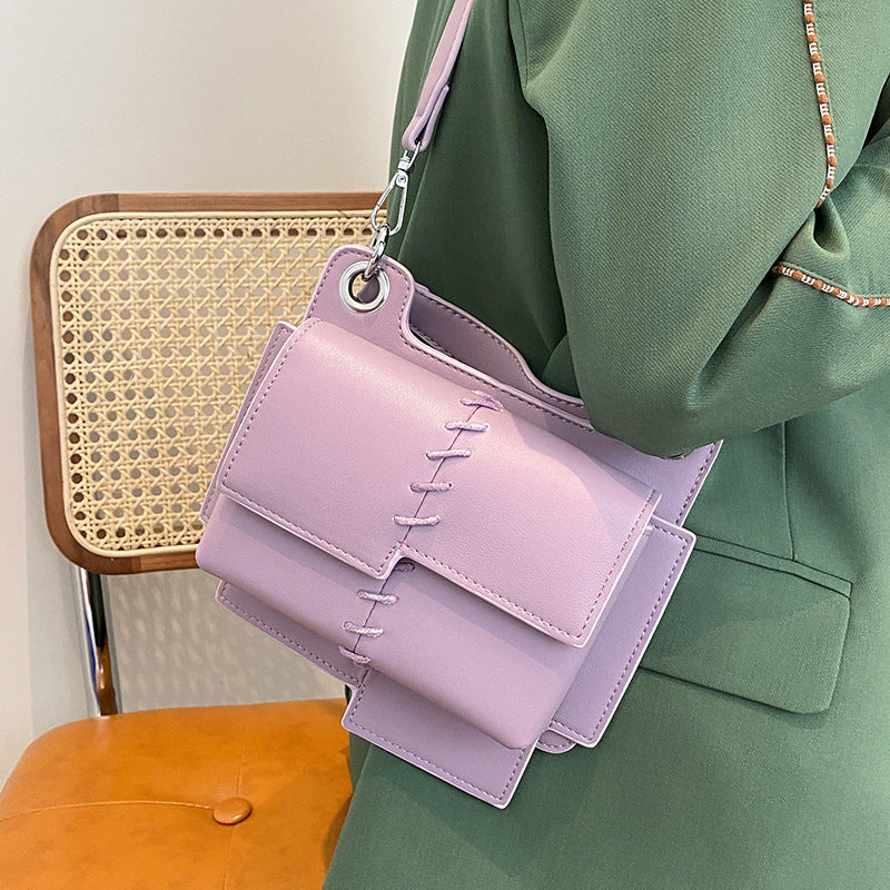 Ins Messenger Bag Fashionable Splicing Portable Small Square
