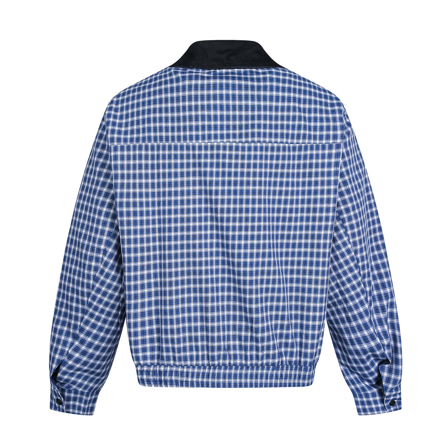 Plaid Corduroy Collar Stitching Workwear Jacket