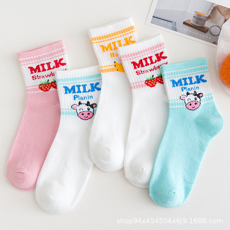 Female Cartoon Fruit Thigh High Socks