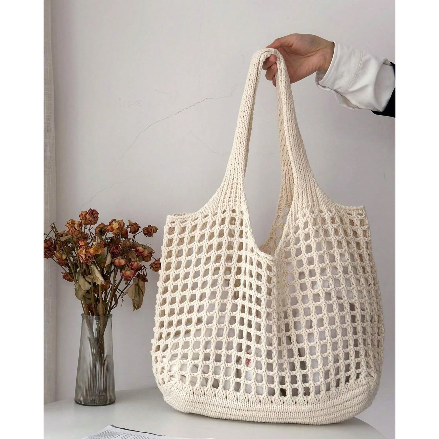 New Simple Large Capacity Knitted Handbag
