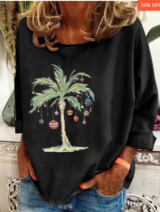 Dame tynd langærmet T-shirt med løs pasform