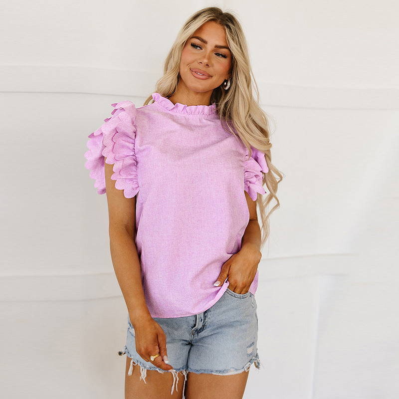 Women's Ruffled Sleeve Chiffon Blouse